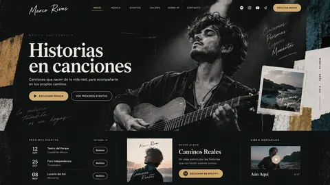 Diseño de muestra: sitio de músico